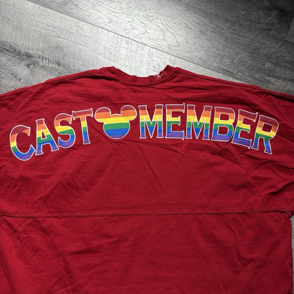 DISNEY PARKS CAST MEMBER EXCLUSIVE RAINBOW PRIDE XL ADULT SPIRIT JERSEY